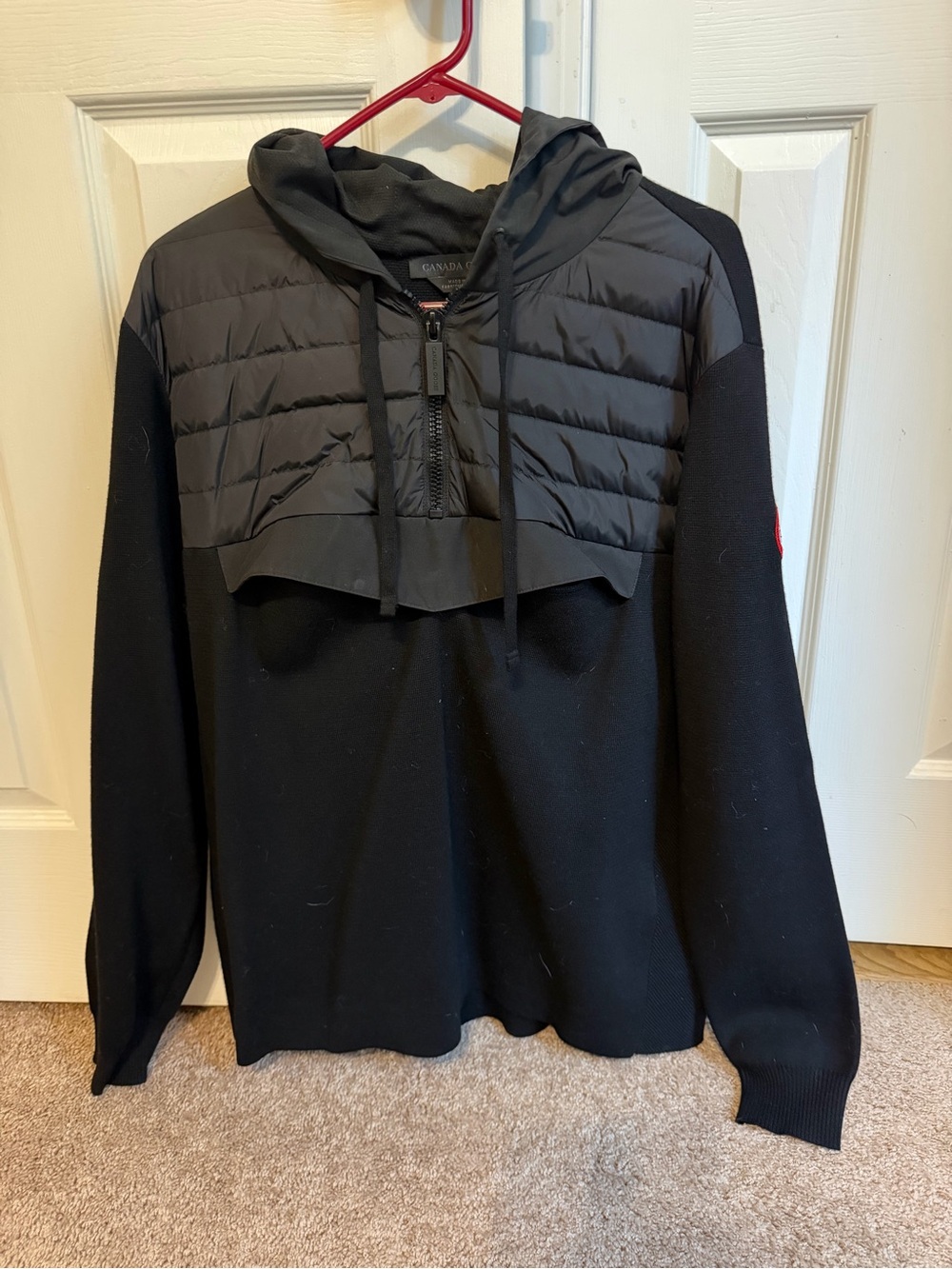 Canada Goose Black Quilted-Hood Pullover